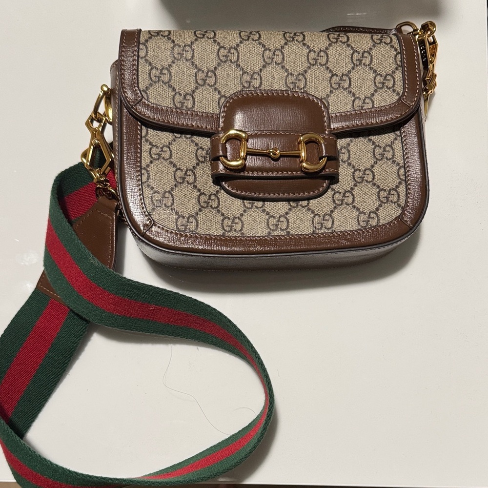 Crossbody Bag in Brown and Green